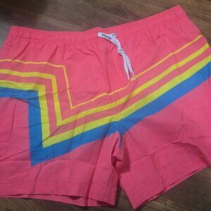 Men’s Chubbies Hotdoggers Swim Trunks/Shorts XXL NWT Pink blue yellow Maamgic!!
